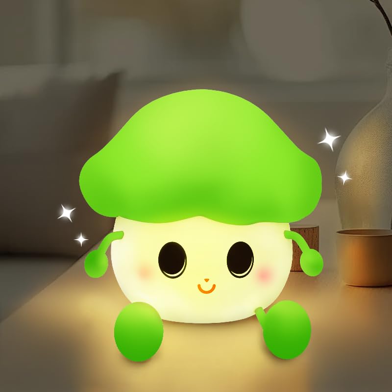 The mushroom night light charms with its whimsical cap glowing softly, often in dreamy hues. Its fairy - tale shape casts gentle, enchanting shadows, offering a magical visual escape for little ones.